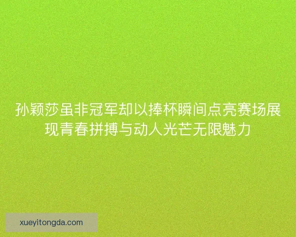 孙颖莎虽非冠军却以捧杯瞬间点亮赛场展现青春拼搏与动人光芒无限魅力